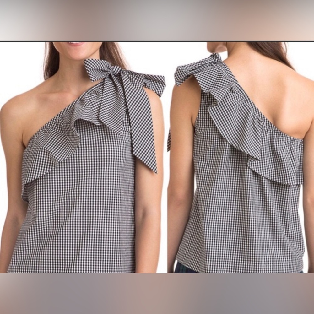 Vineyard Vines off the shoulder gingham top Size 8